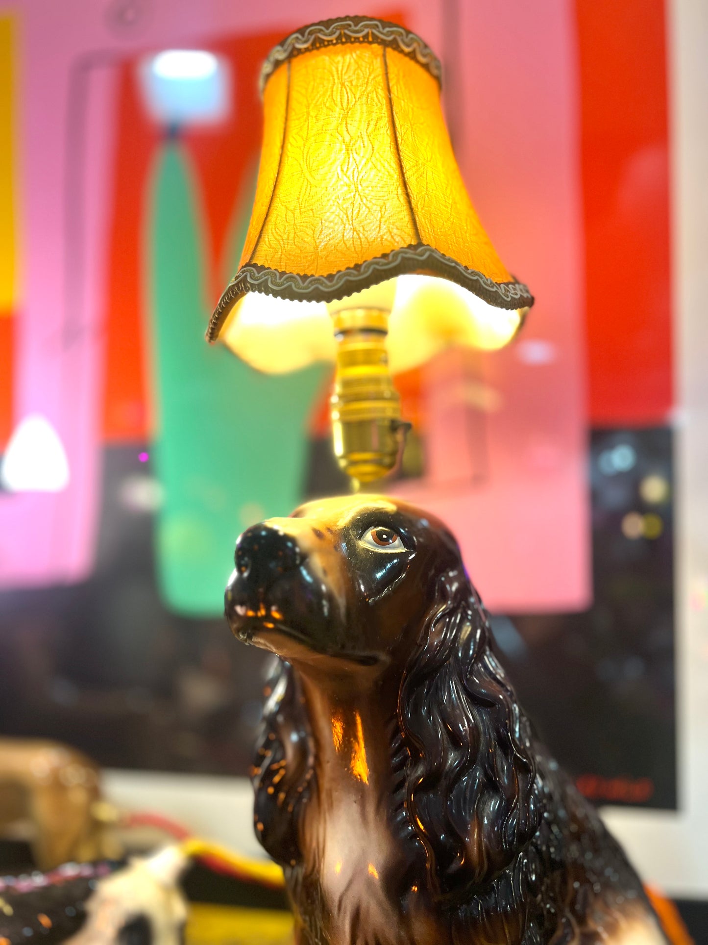 Vintage Large Coker Spaniel Dog Lamp by Lost & Foundry