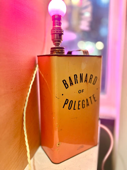 Vintage Barnard of Polegate gallon tin canister Lamp by Lost & Foundry