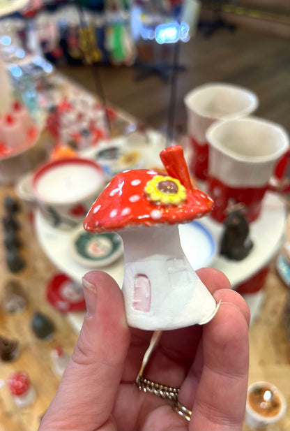 Mini Ceramic Mushroom House By Pixies Pottery