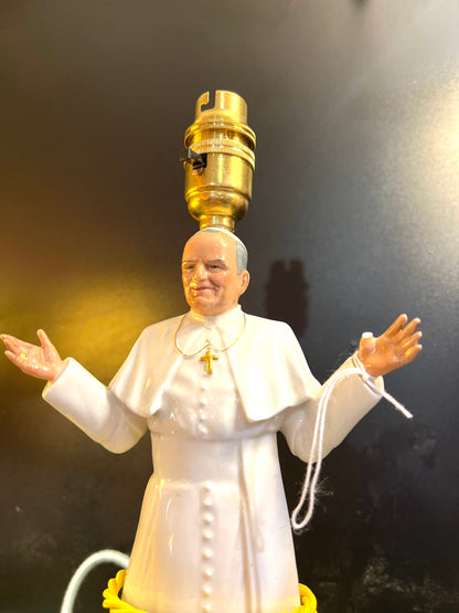 Religious Ceramic Pope Lamp by Lost And Foundry