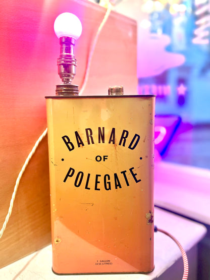 Vintage Barnard of Polegate gallon tin canister Lamp by Lost & Foundry
