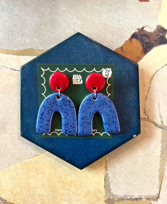 Retro Shape Handmade Ceramic Earrings by Lili Toth