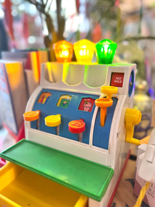 Vintage Toy Cash Register Lamp by Lost & Foundry