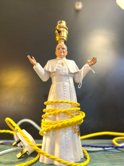 Religious Ceramic Pope Lamp by Lost And Foundry