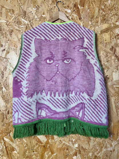 Jacquard Cat Vest,  Handmade by Szmat Sklad