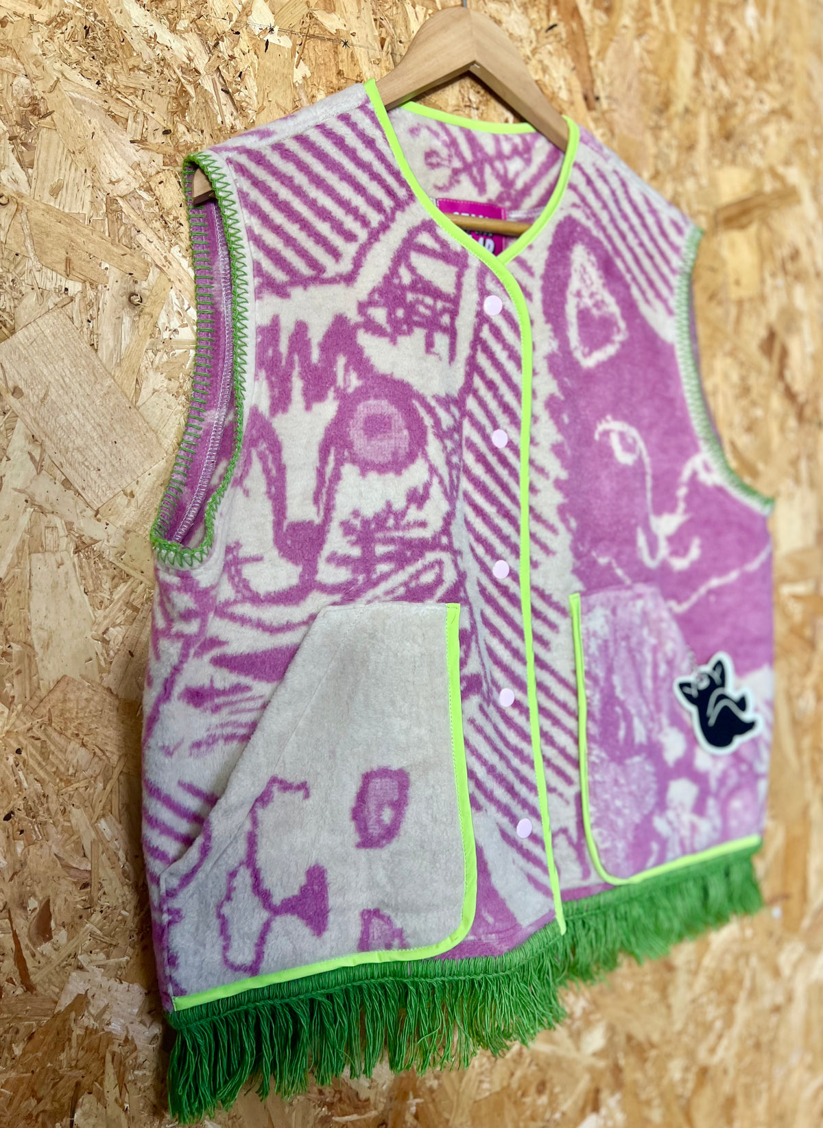Jacquard Cat Vest,  Handmade by Szmat Sklad