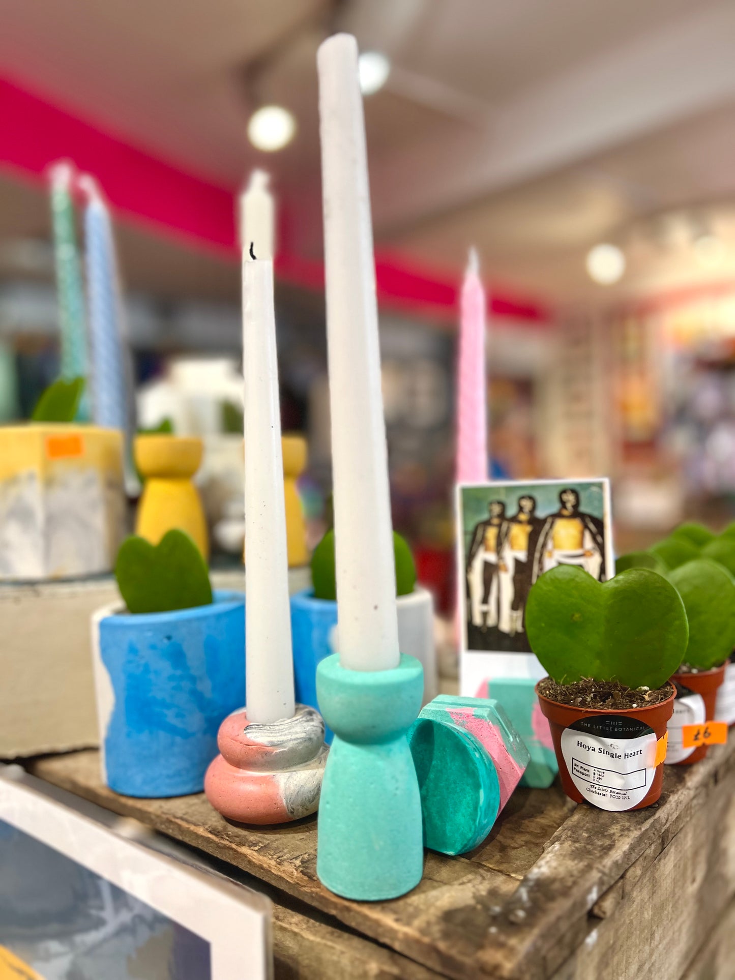 Concrete Blue Candle Holder by Onyx Studio