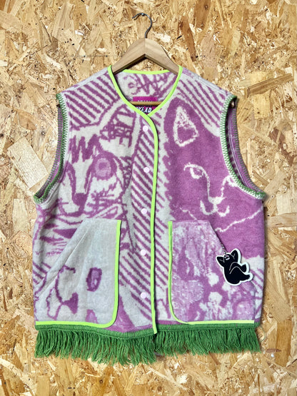 Jacquard Cat Vest,  Handmade by Szmat Sklad