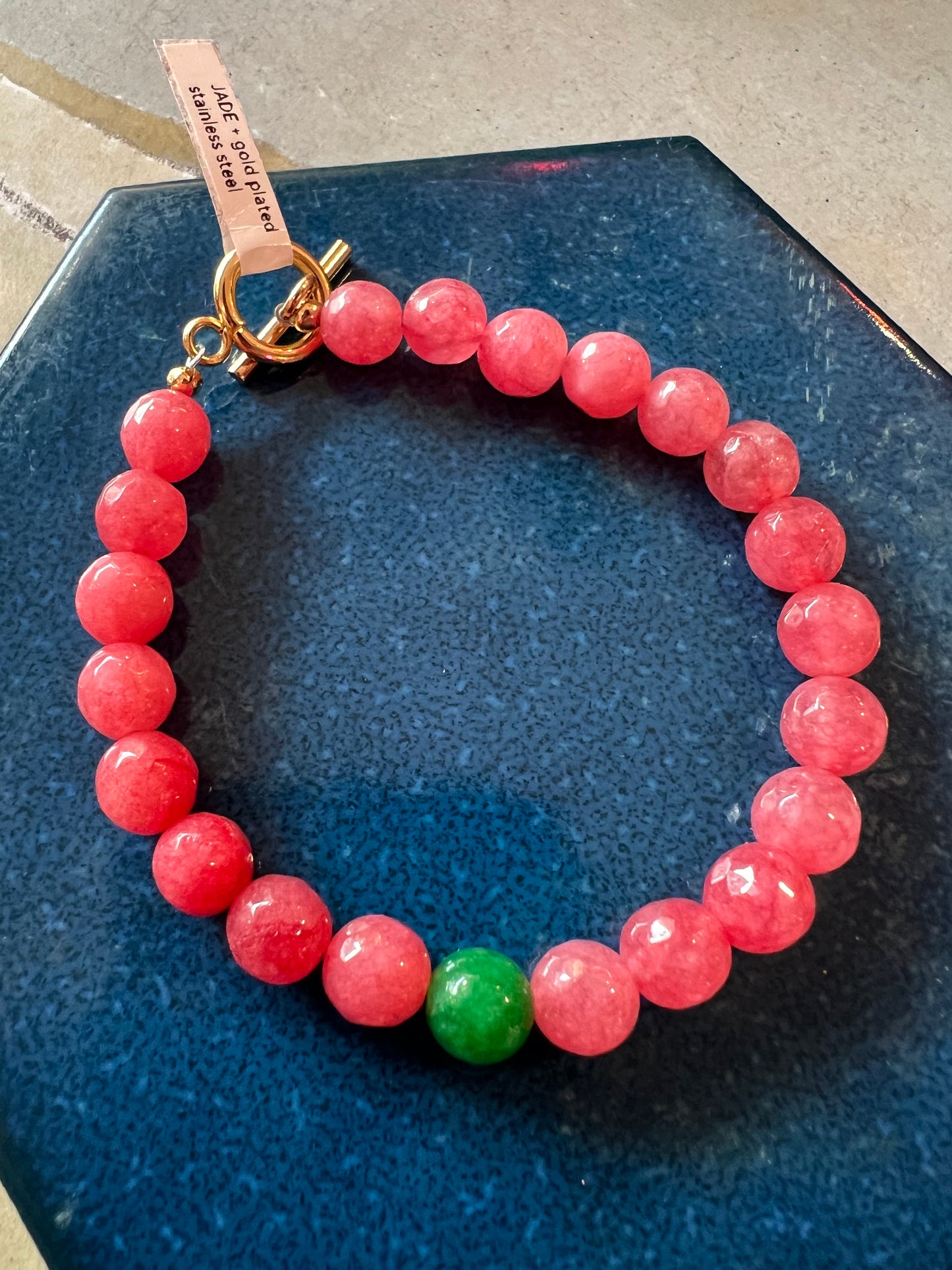 Pink Jade Gemstone Bracelet By Bdoo
