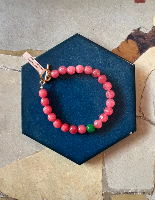 Pink Jade Gemstone Bracelet By Bdoo
