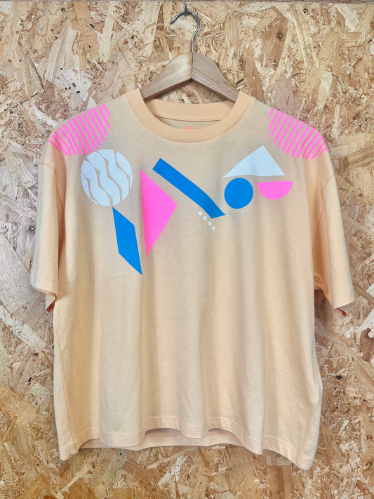 Geometric Women's Screenprinted Yellow T-shirt by Pinkijones