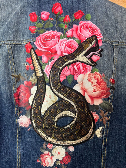 Upcycled Denim Vest With Snake by Snacks