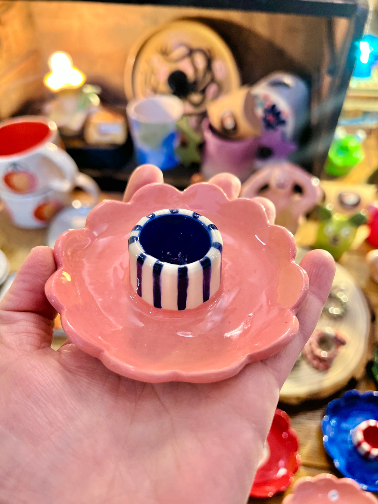 Ceramic candle holder by Lili Toth