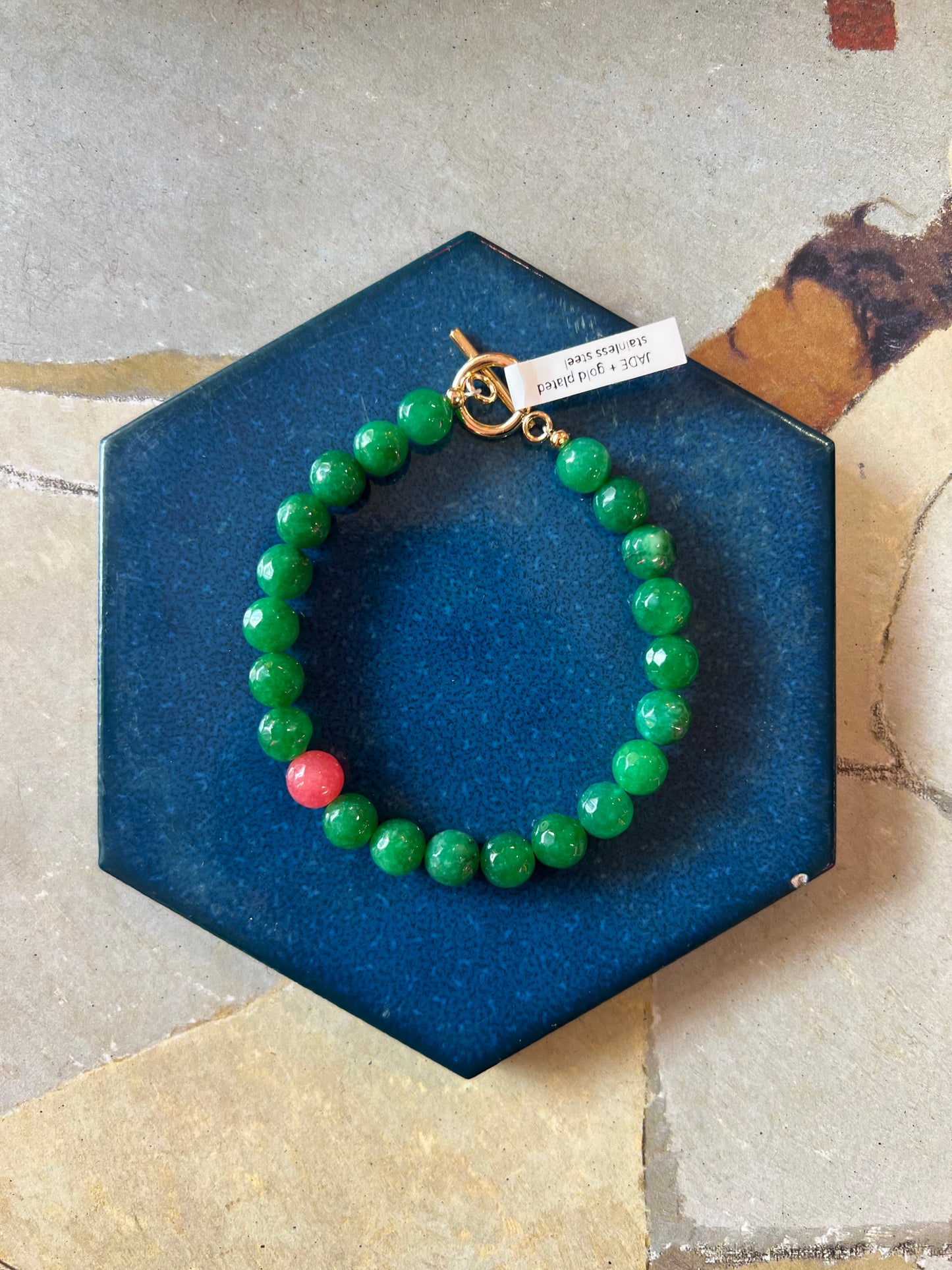 Green Jade Gemstone Bracelet By Bdoo