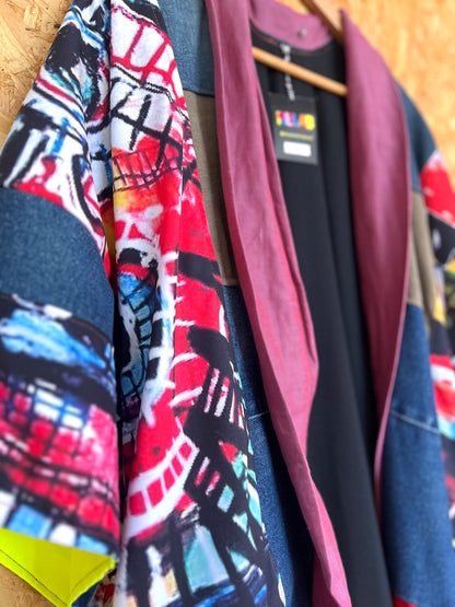 Art Print Patchwork Kimono by RELAB