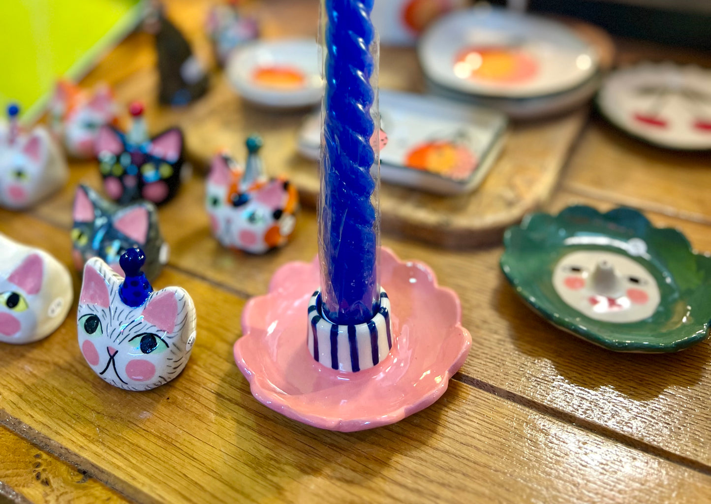 Ceramic candle holder by Lili Toth