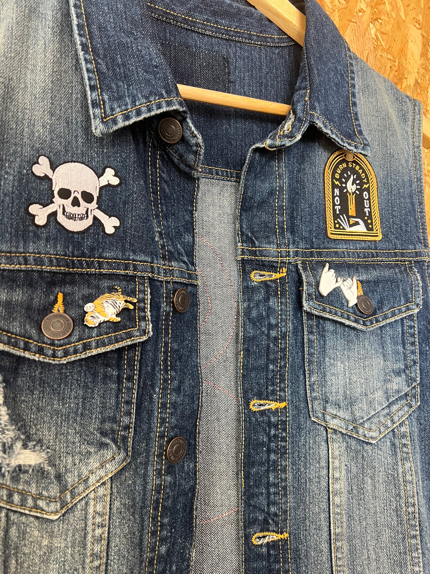 Upcycled Denim Vest With Snake by Snacks