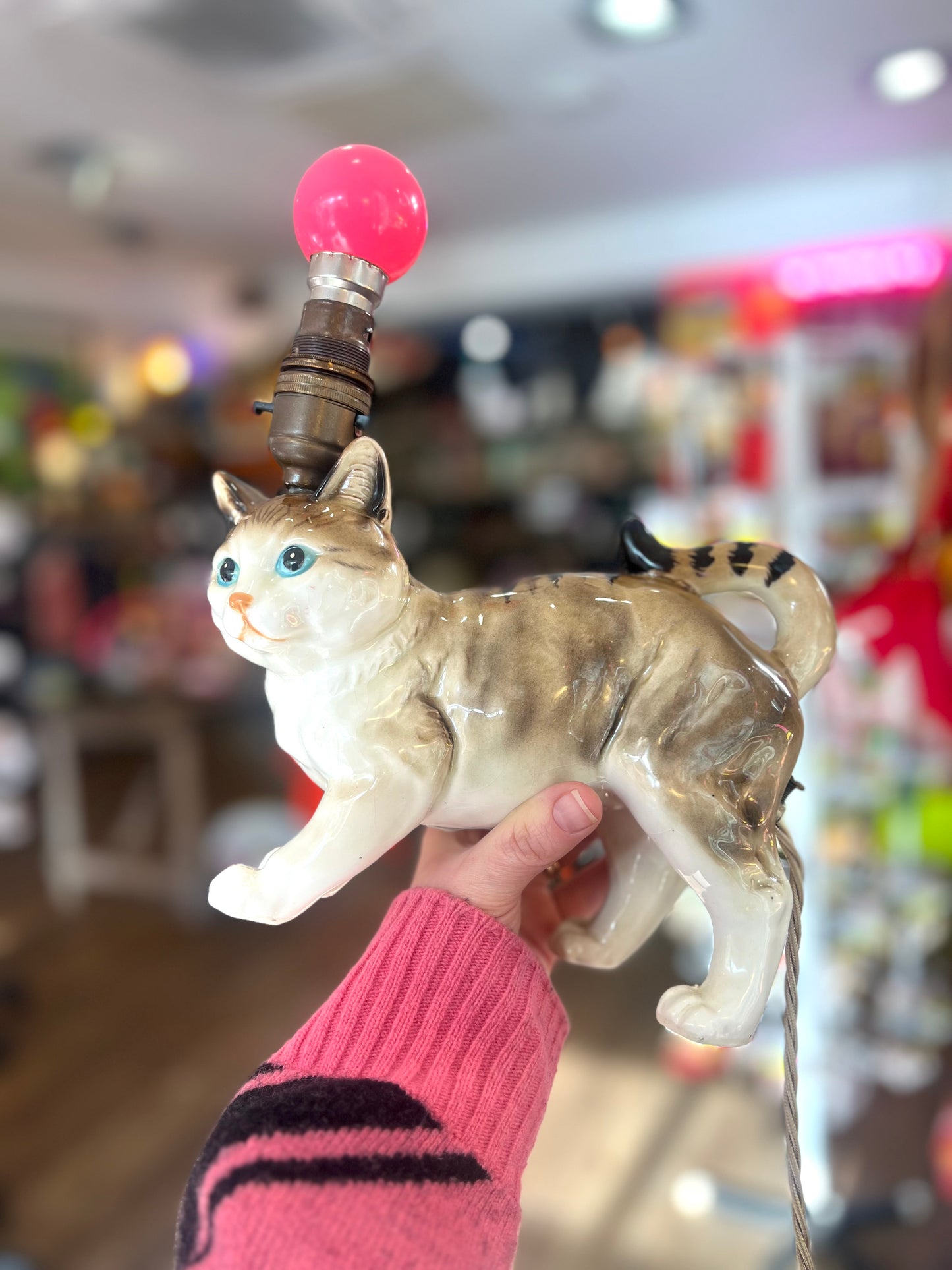 Vintage Tabby Cat Lamp by Lost & Foundry