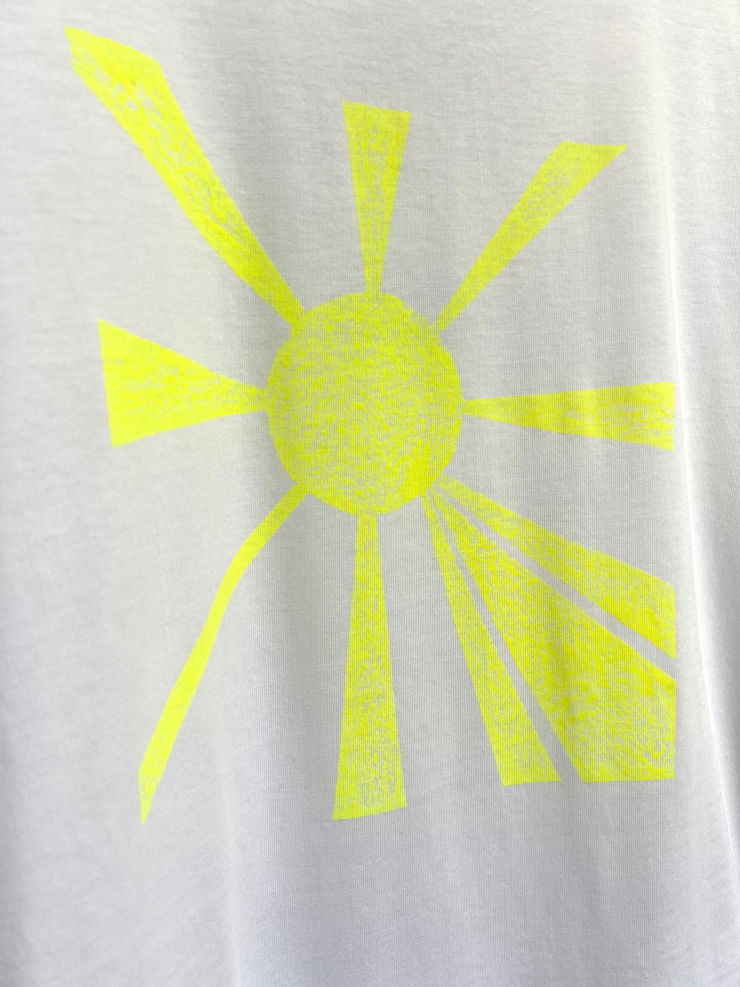 Hand Printed Neon Yellow Sun T-shirt By Your Mom