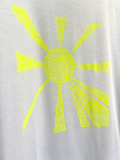 Hand Printed Neon Yellow Sun T-shirt By Your Mom