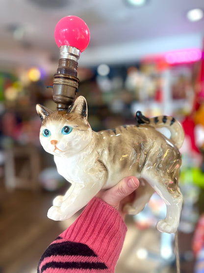 Vintage Tabby Cat Lamp by Lost & Foundry