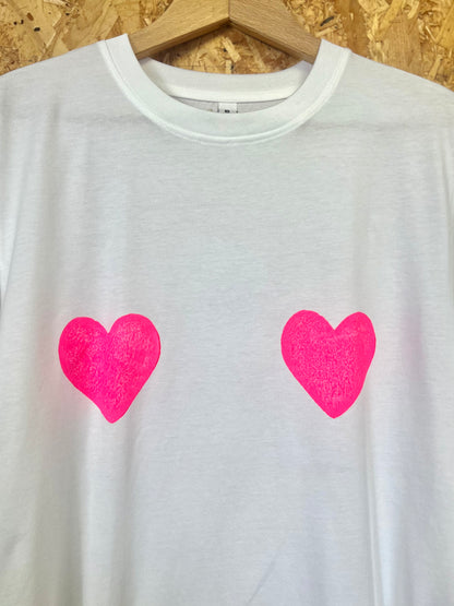 Hand Printed Hearts T-shirt By Your Mom