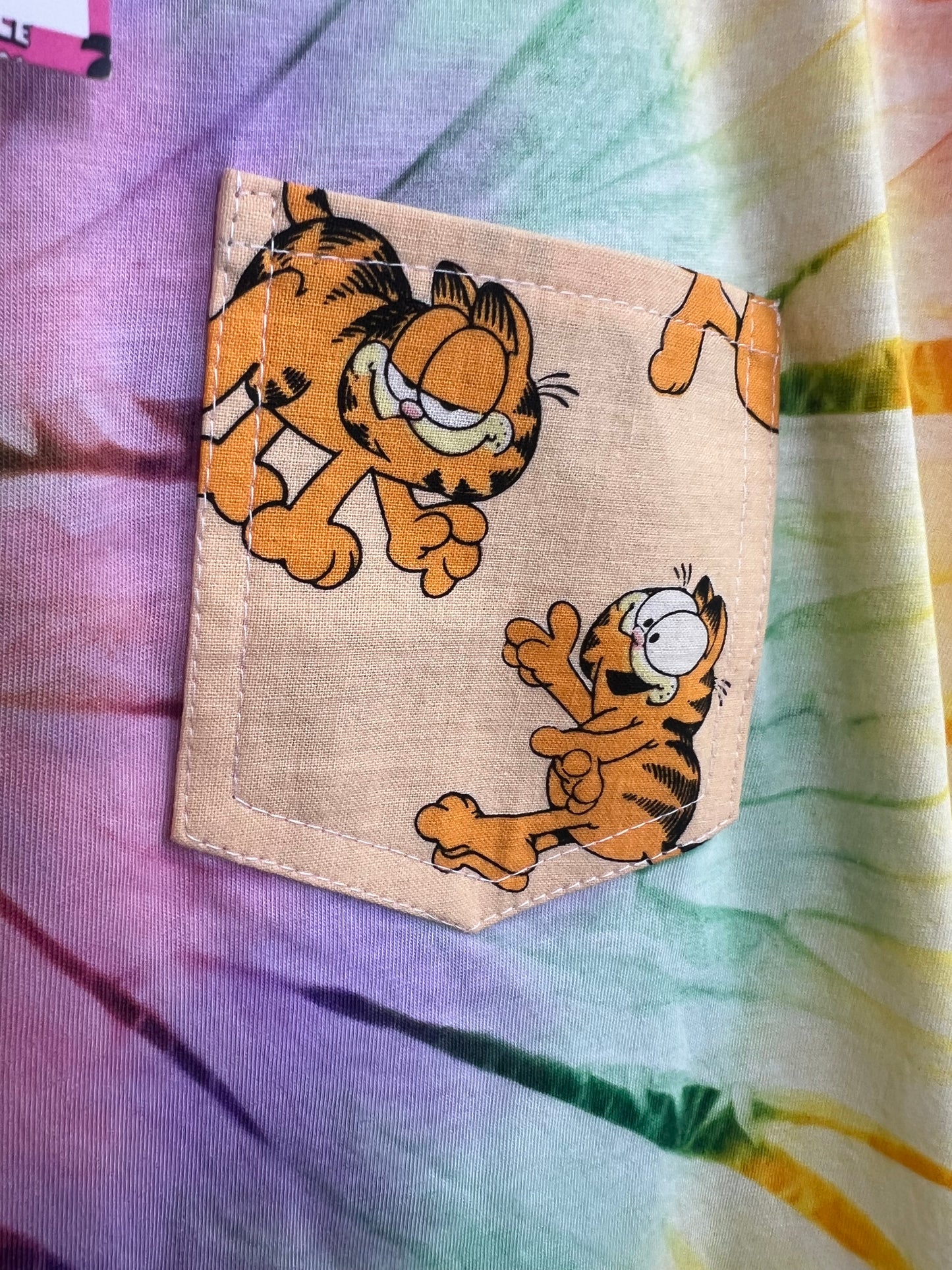 Reworked Pocket Tee With Garfield by Silly Girl Club