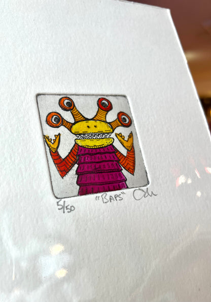 Baps Finger Monster Etchings By Chris Moon
