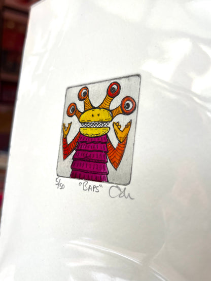 Baps Finger Monster Etchings By Chris Moon