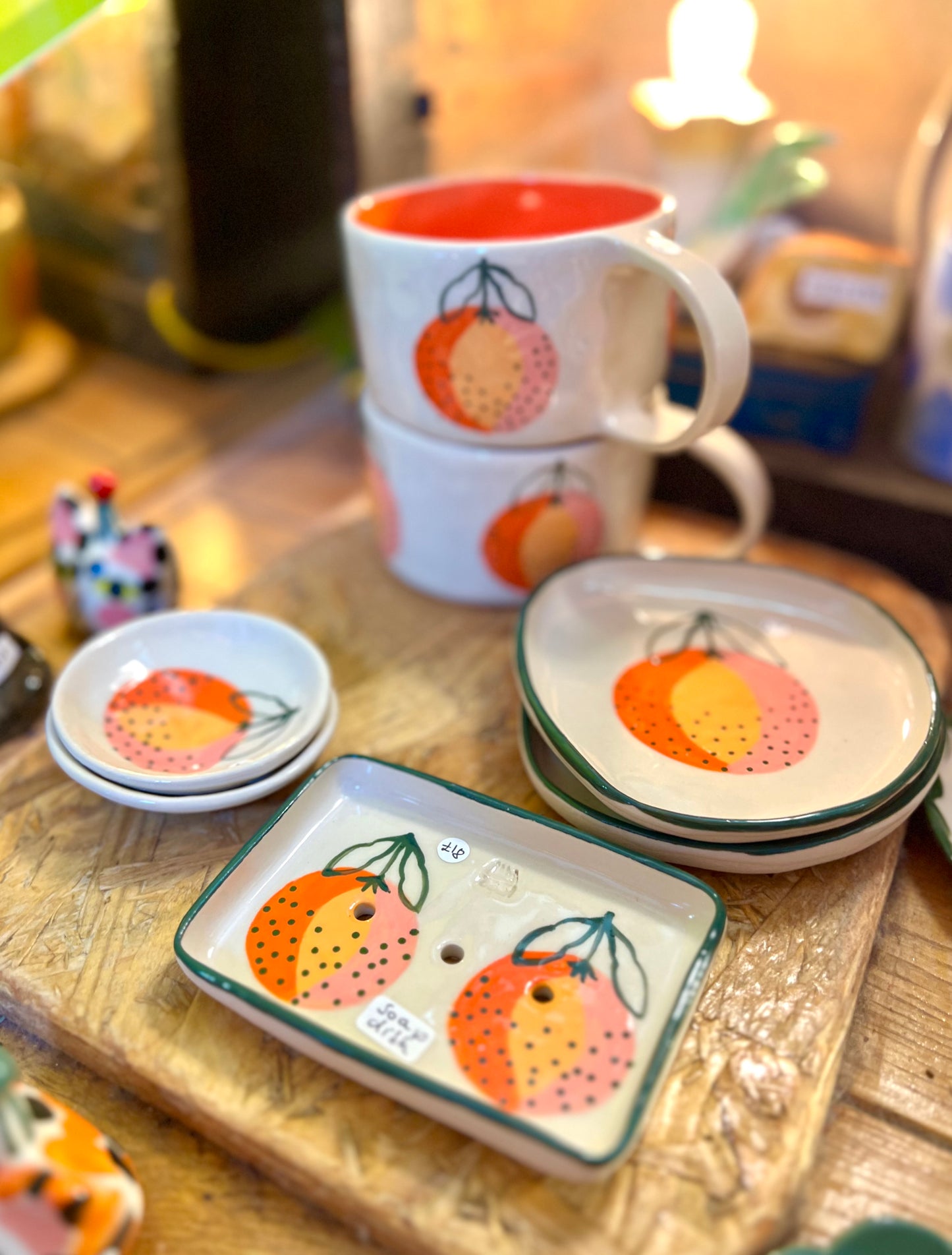 Orange Ceramic Soap Dish by Lili Toth