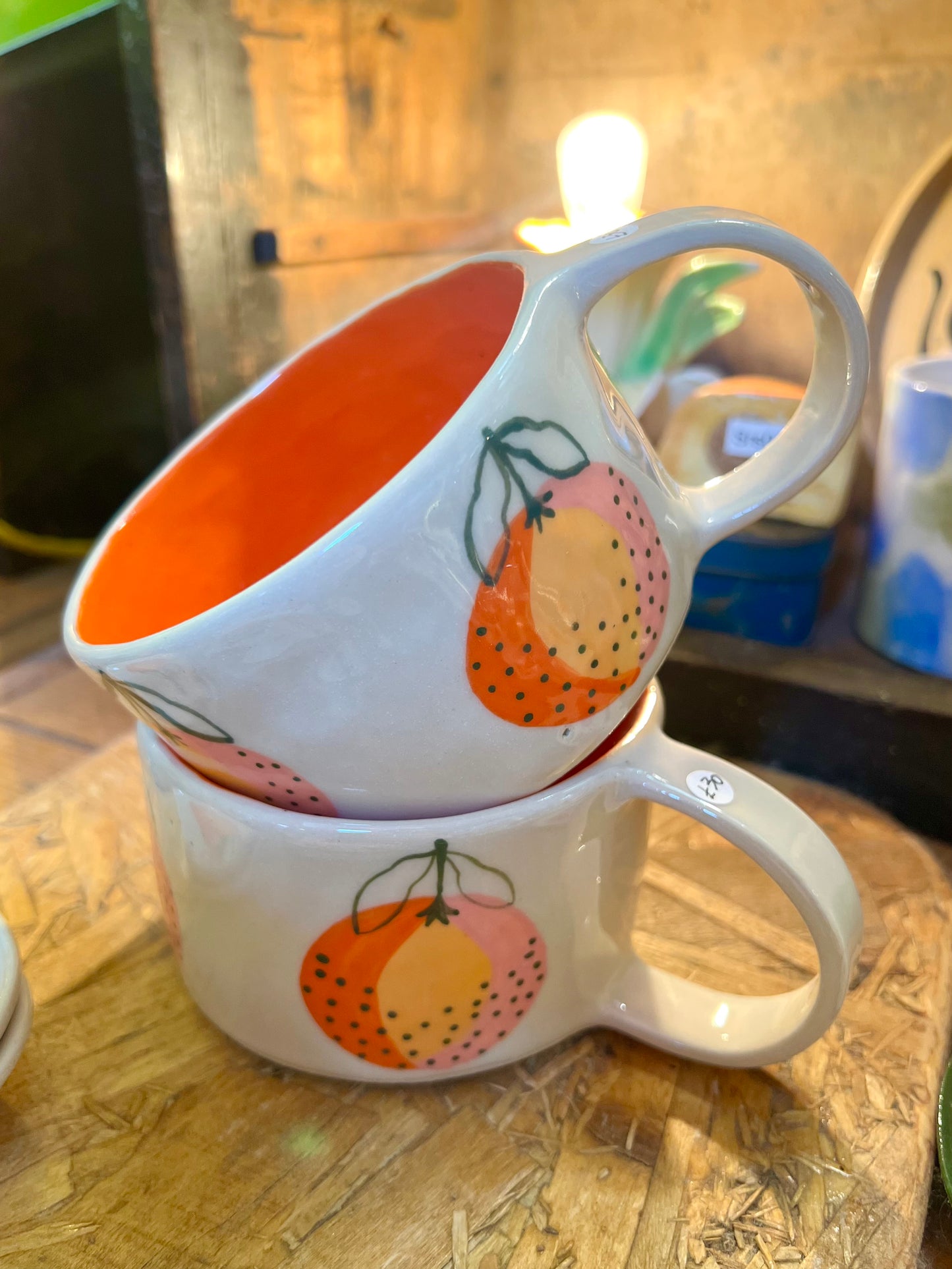Orange Ceramic Mug  by Lili Toth
