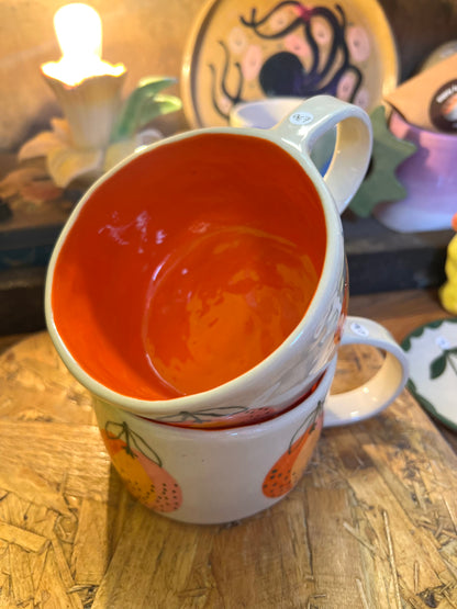 Orange Ceramic Mug  by Lili Toth