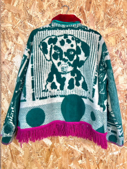 Jacquard Dog Design Jacket,  Handmade by Szmat Sklad