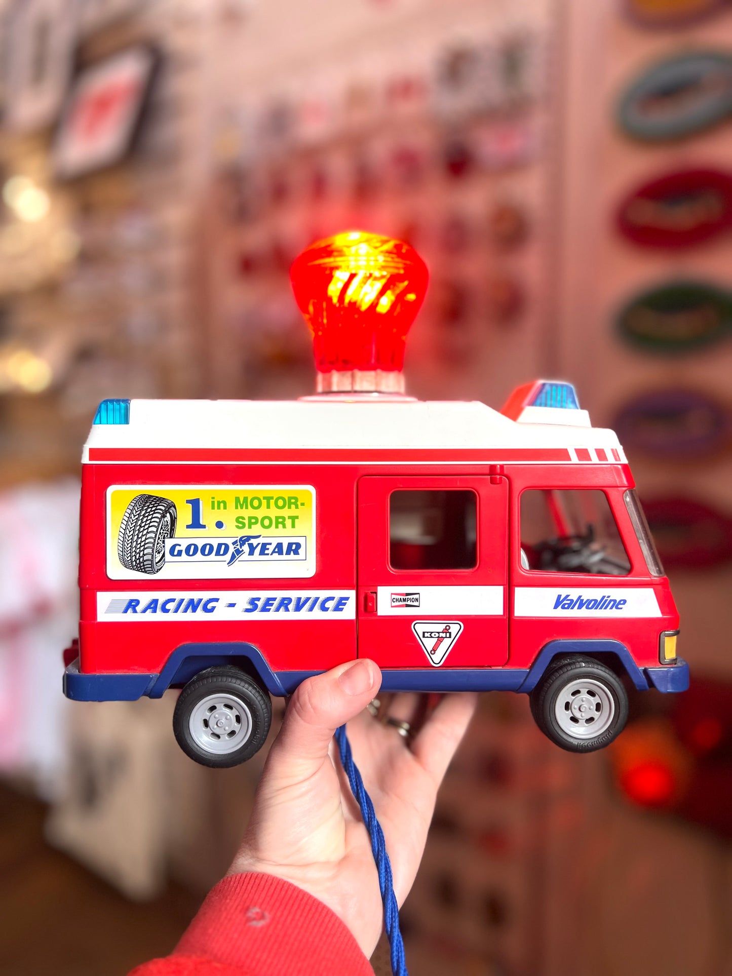 Vintage Toy Playmobil Racing Service Truck Lamp by Lost & Foundry