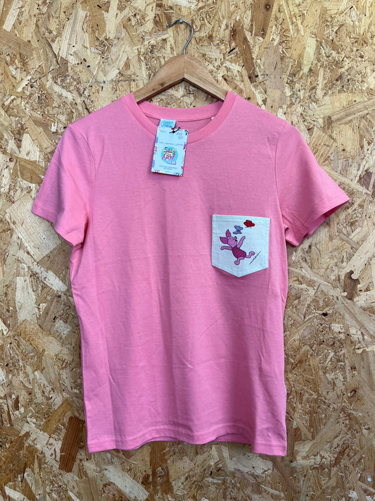Reworked Pocket Tee With Winnie The Pooh Piglet by Silly Girl Club