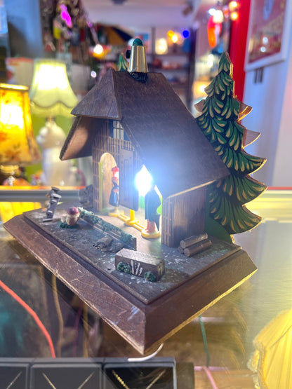 Vintage  German Forest Weather House Lamp by Lost And Foundry