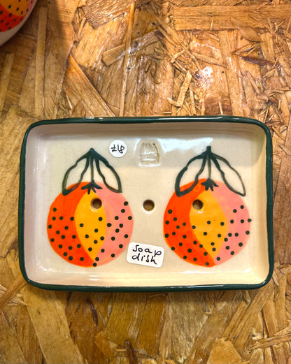 Orange Ceramic Soap Dish by Lili Toth