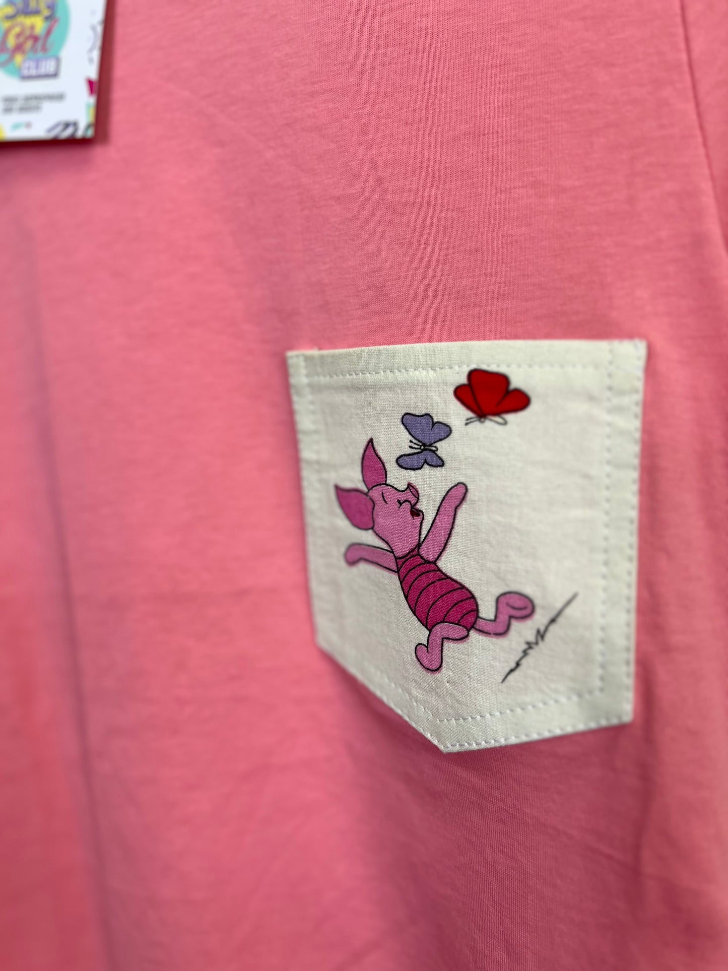 Reworked Pocket Tee With Winnie The Pooh Piglet by Silly Girl Club