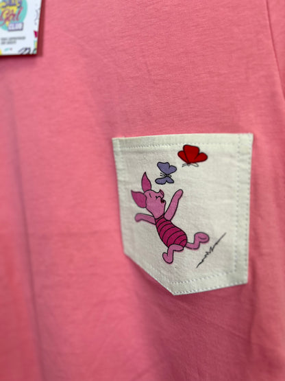 Reworked Pocket Tee With Winnie The Pooh Piglet by Silly Girl Club