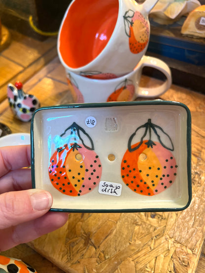 Orange Ceramic Soap Dish by Lili Toth