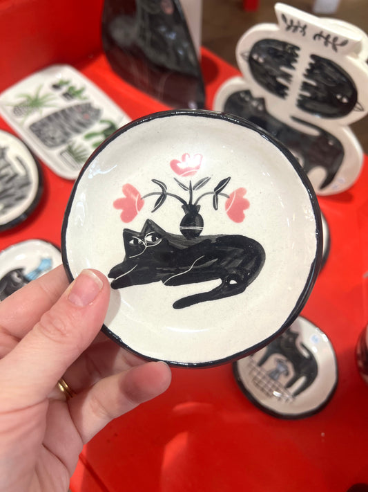 Ceramic Cat Trinket plate by Anna Soba