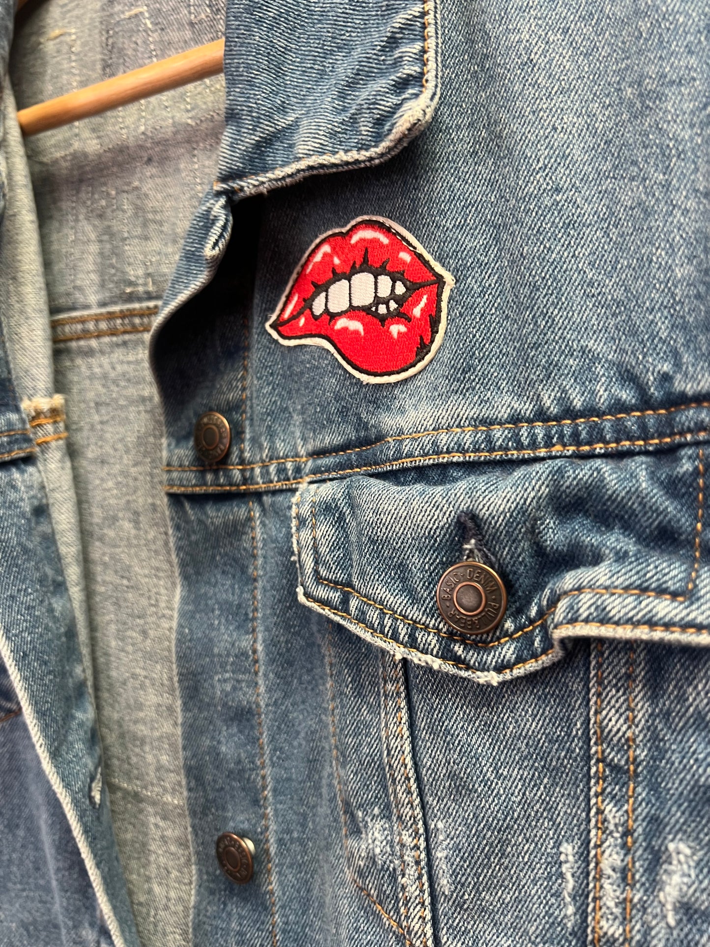 Ready Salted Upcycled, Embriodery Denim Jacket by Relab