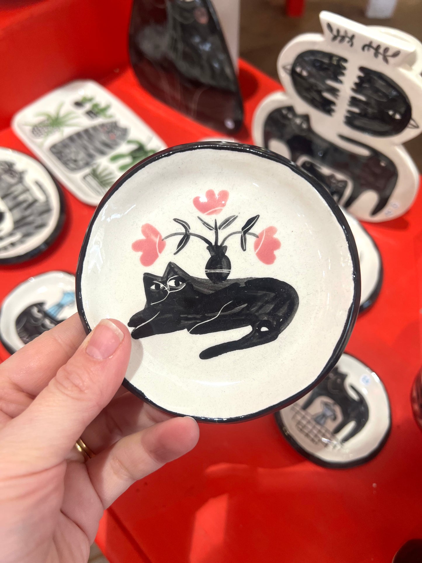 Ceramic Cat Trinket plate by Anna Soba