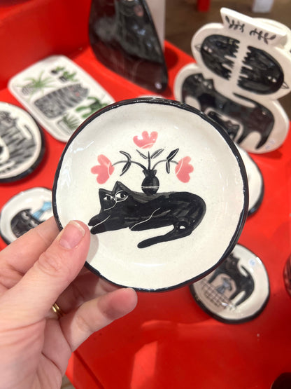 Ceramic Cat Trinket plate by Anna Soba