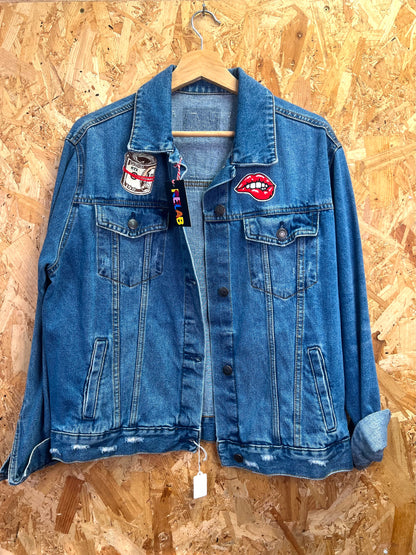 Ready Salted Upcycled, Embriodery Denim Jacket by Relab