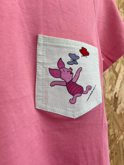 Reworked Pocket Tee With Winnie The Pooh Piglet by Silly Girl Club