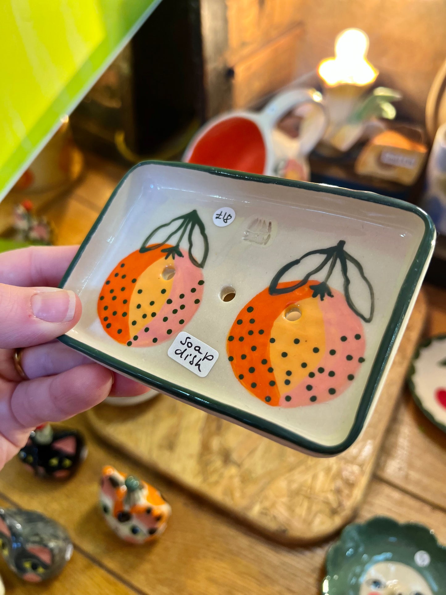 Orange Ceramic Soap Dish by Lili Toth