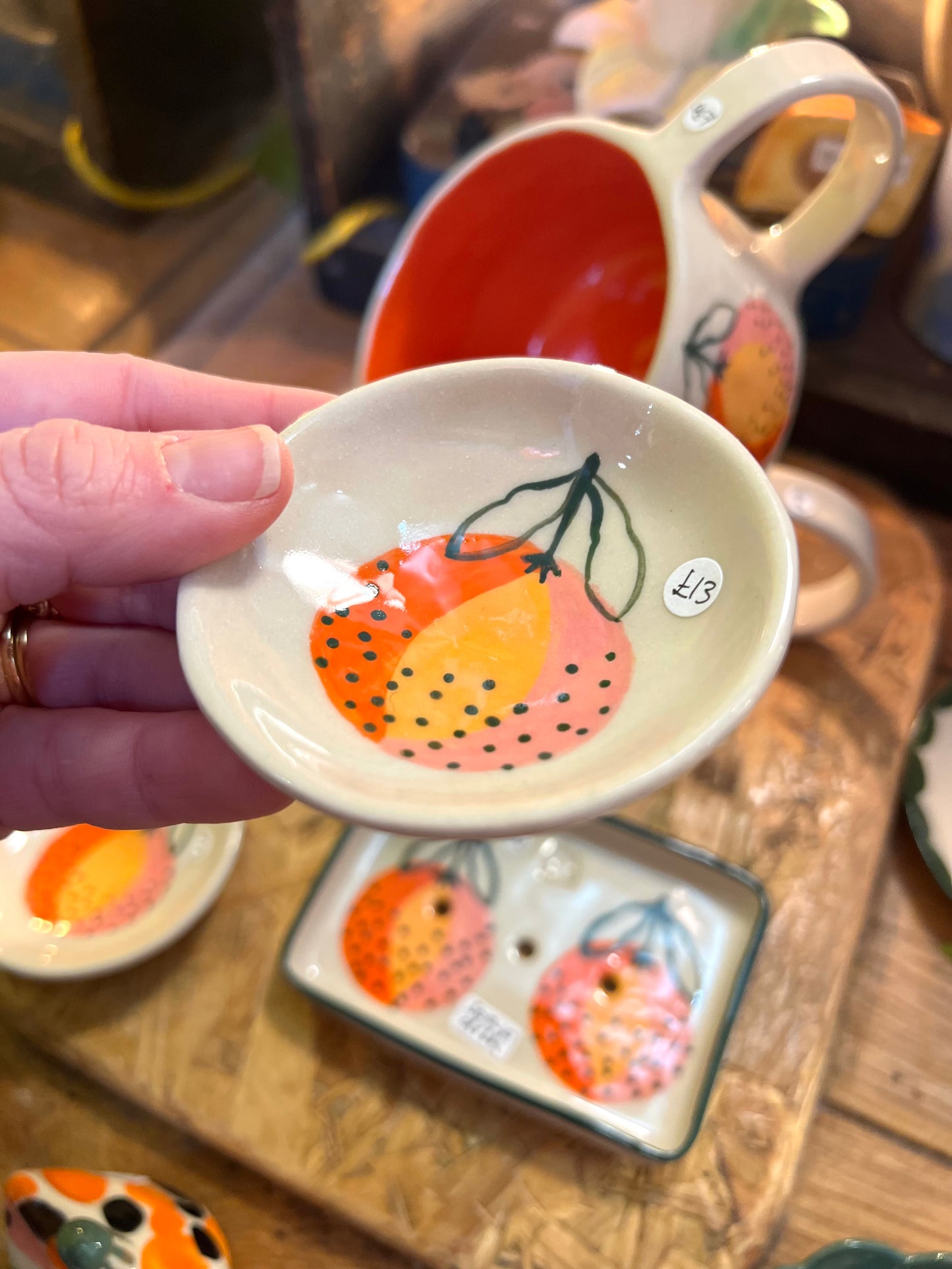 Orange Ceramic trinket bowl  by Lili Toth