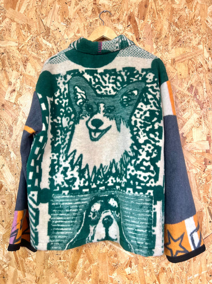 Jacquard Dog Design Jacket, Handmade by Szmat Sklad
