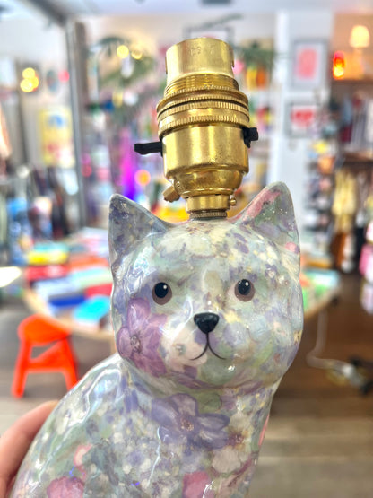 Vintage Flower Cat Lamp by Lost & Foundry